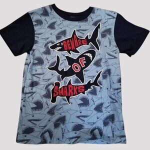 GARANIMALS Blue BEWARE OF SHARKS Short Sleeve Top Boys Size 5T